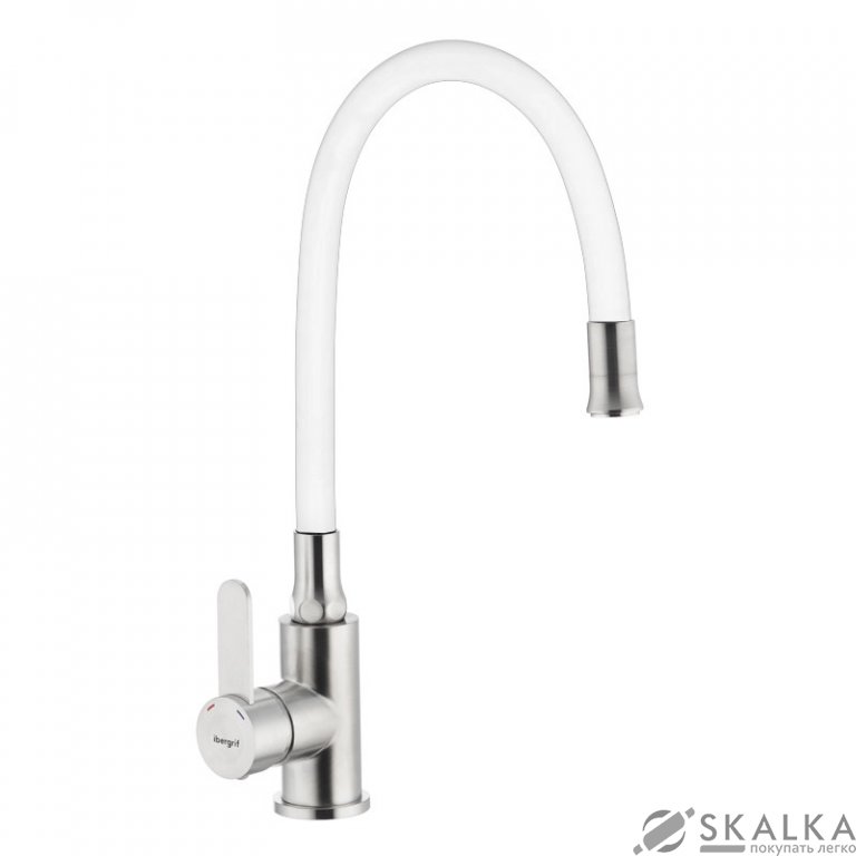 На фото Смеситель для кухни с гибким силиконовым изливом IBERGRIF M22119-3 (IB0064)