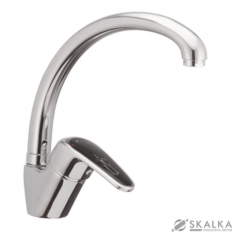 На фото Смеситель для кухни Haiba MAGIC 011 с черной ручкой (HB0676)