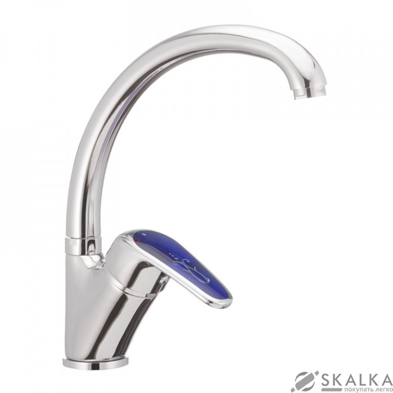 Смеситель для кухни Haiba MAGIC 777 с синей ручкой (HB0679) На фото Смеситель для кухни Haiba MAGIC 777 с синей ручкой (HB0679)