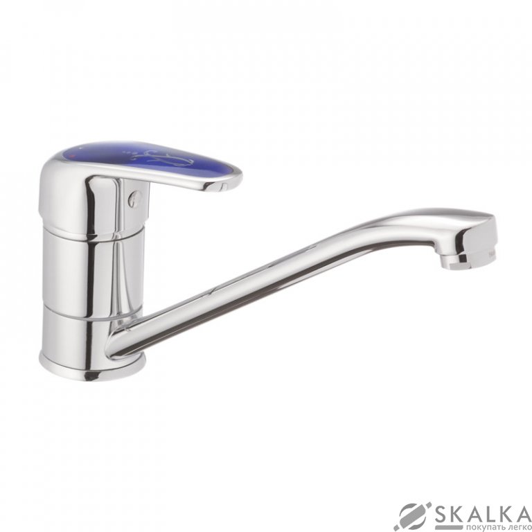 На фото Смеситель для кухни Haiba MAGIC 004 с синей ручкой (HB0664)