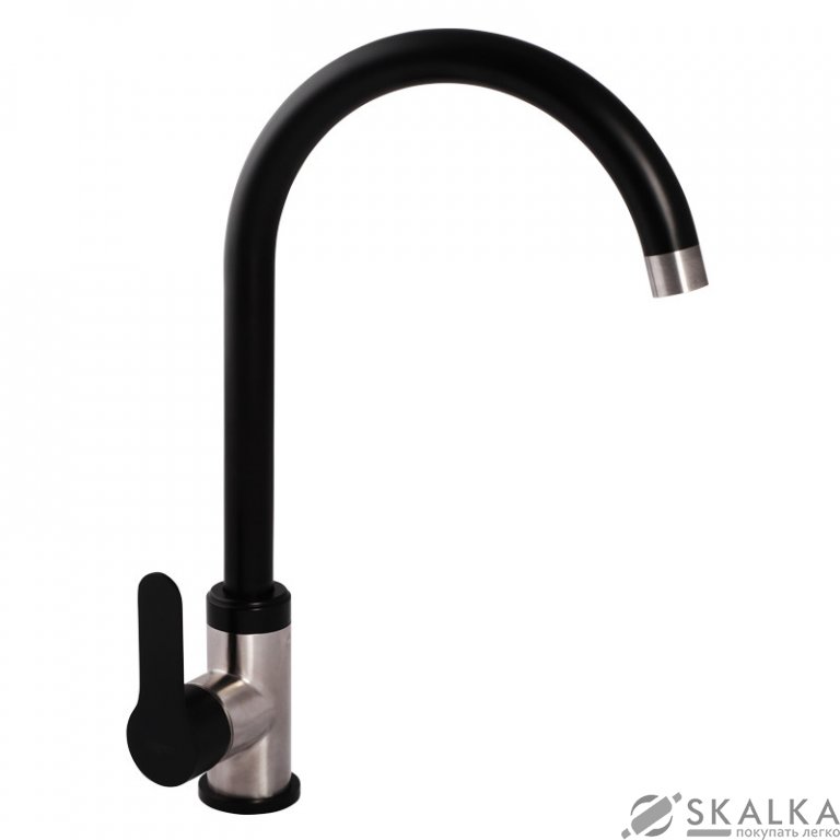 На фото Смеситель для кухни ZERIX LR74105B черный (LL1206)