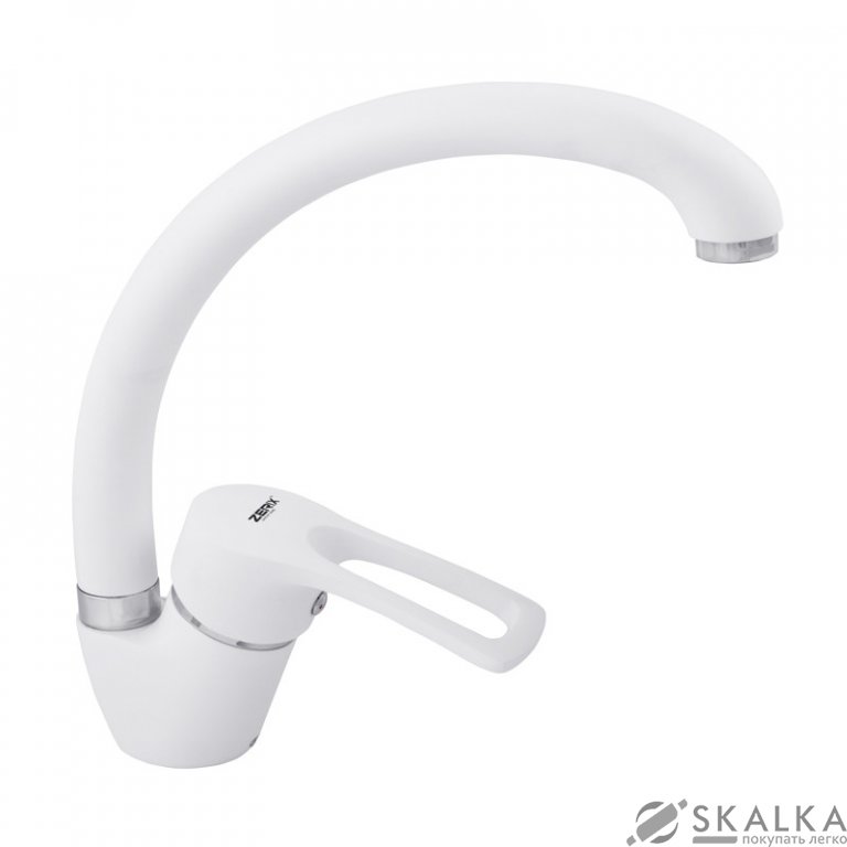 На фото Смеситель для кухни ZERIX YUB 181 белый (ZX2762)