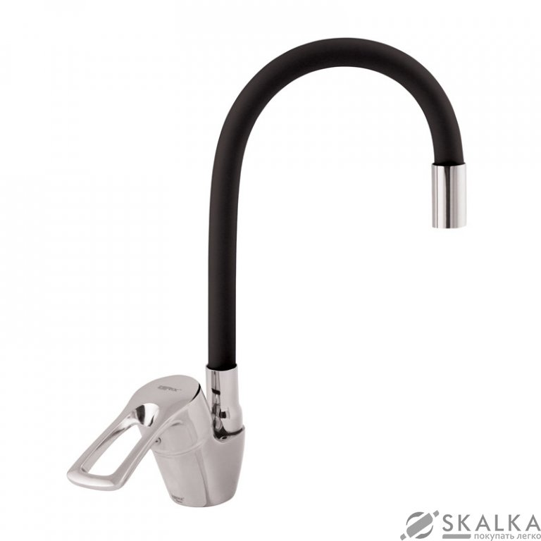 Смеситель для кухни ZERIX YUB 181 с черным гибким изливом (ZX0438) На фото Смеситель для кухни ZERIX YUB 181 с черным гибким изливом (ZX0438)
