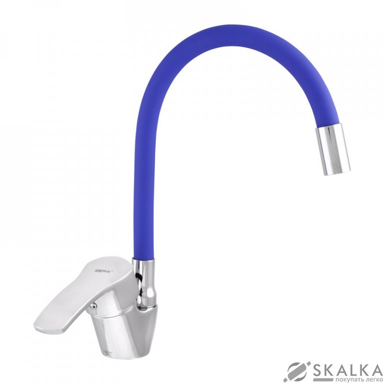 Смеситель для кухни ZERIX YUB 279 с синим гибким изливом (ZX0445) На фото Смеситель для кухни ZERIX YUB 279 с синим гибким изливом (ZX0445)