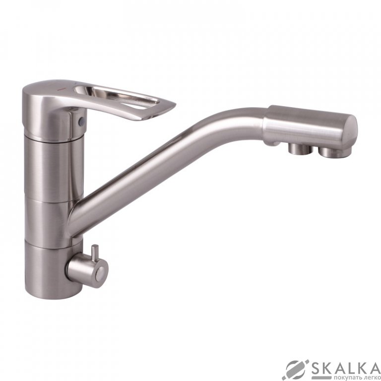 На фото Смеситель для кухни Haiba HANSBERG 021 нержавейка (HB3914)
