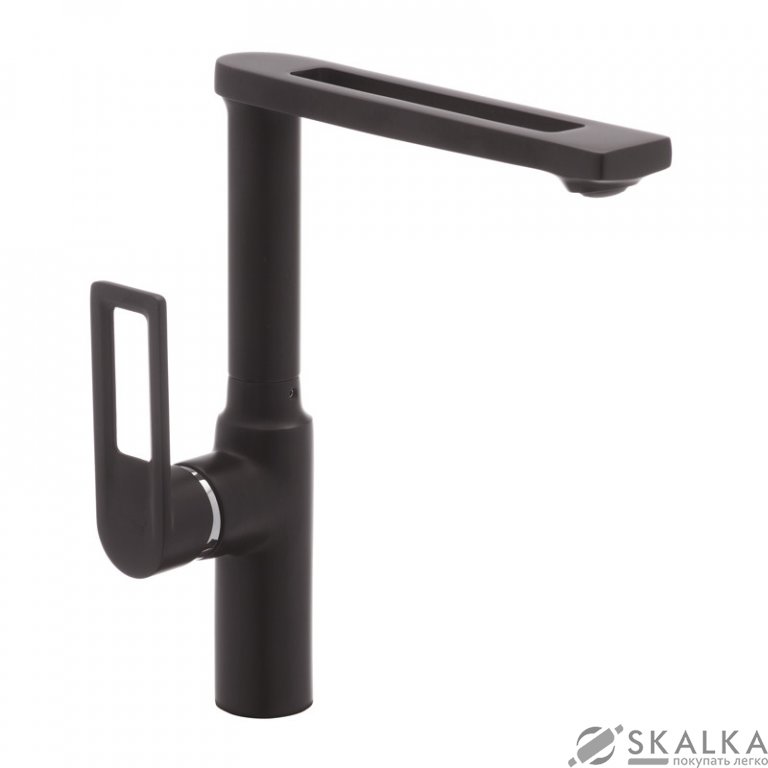 На фото Смеситель для кухни Haiba FOSTER 017 черный (HB0967)