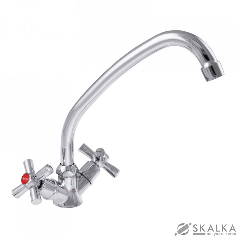 На фото Смеситель для кухни ZERIX TZH 722 с полнооборотной кран буксой (ZX2965)