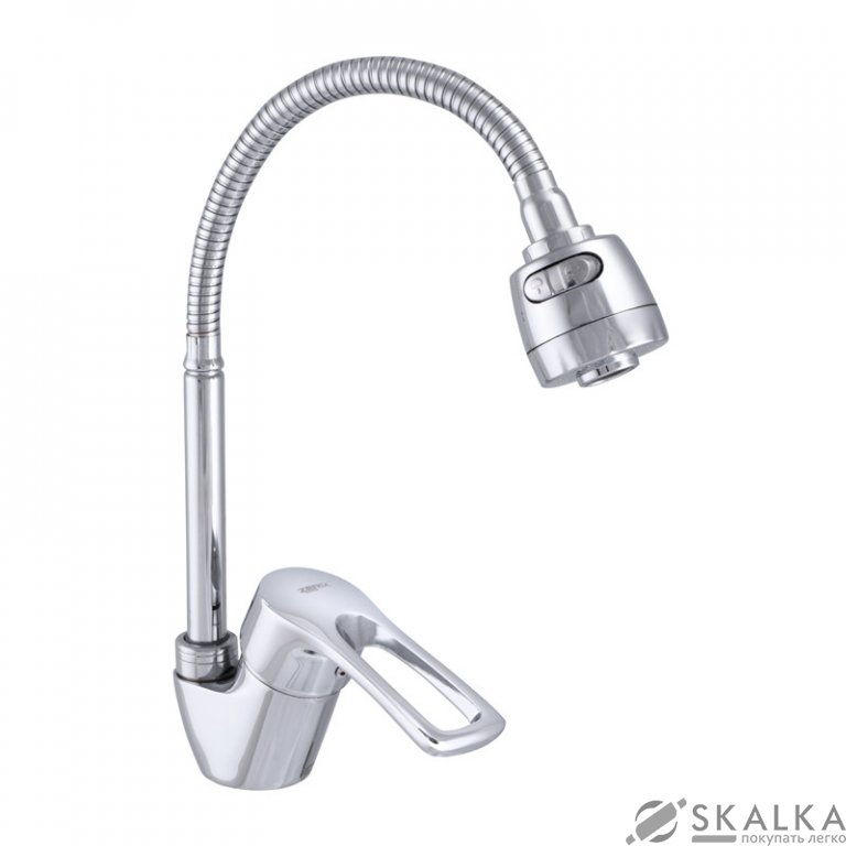 Смеситель для кухни ZERIX YUB 181 с рефлективным изливом (ZX2949) На фото Смеситель для кухни ZERIX YUB 181 с рефлективным изливом (ZX2949)