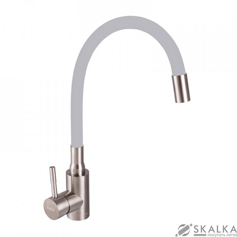 На фото Смеситель для кухни с серым силик. изливом HAIBA SUS 011 (HB3890)