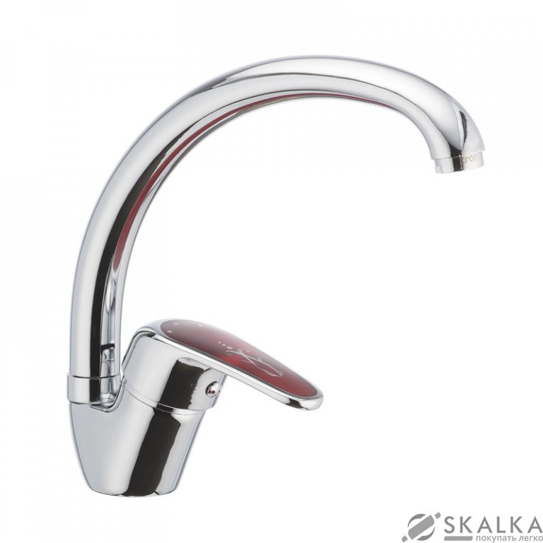 На фото Смеситель для кухни CRON MAGIC 777 (красная ручка) (CR0117)