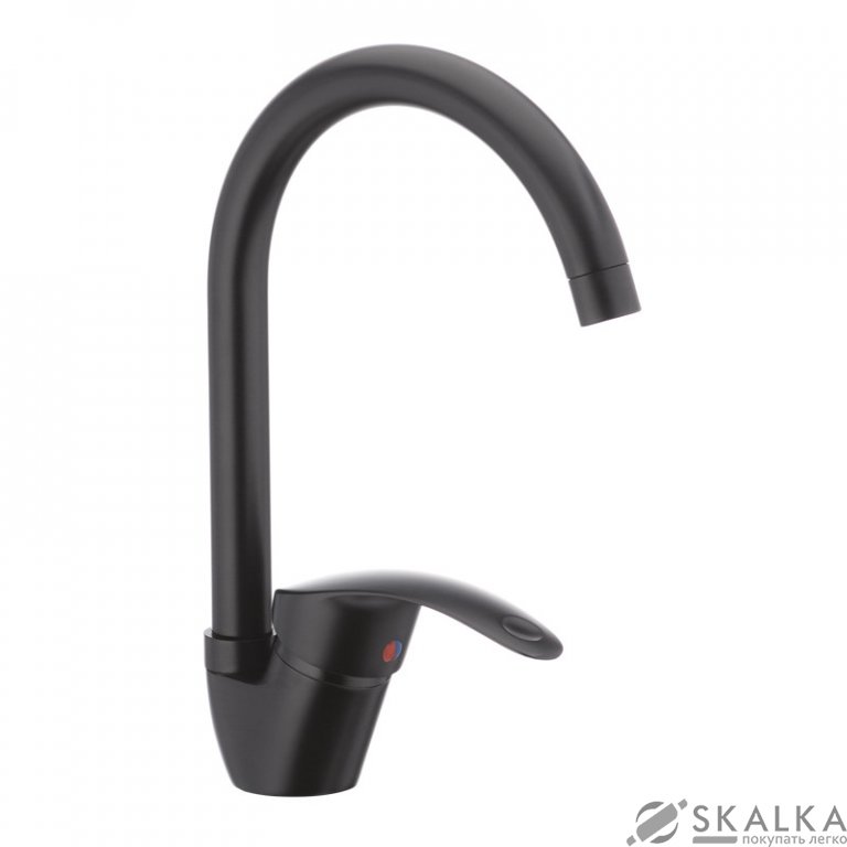 На фото Смеситель для кухни CRON MARS 777-G черный (CR0786)