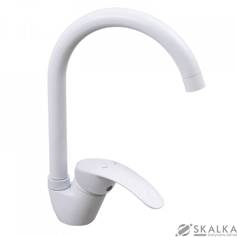 На фото Смеситель для кухни CRON MARS 777-G белый (CR0788)