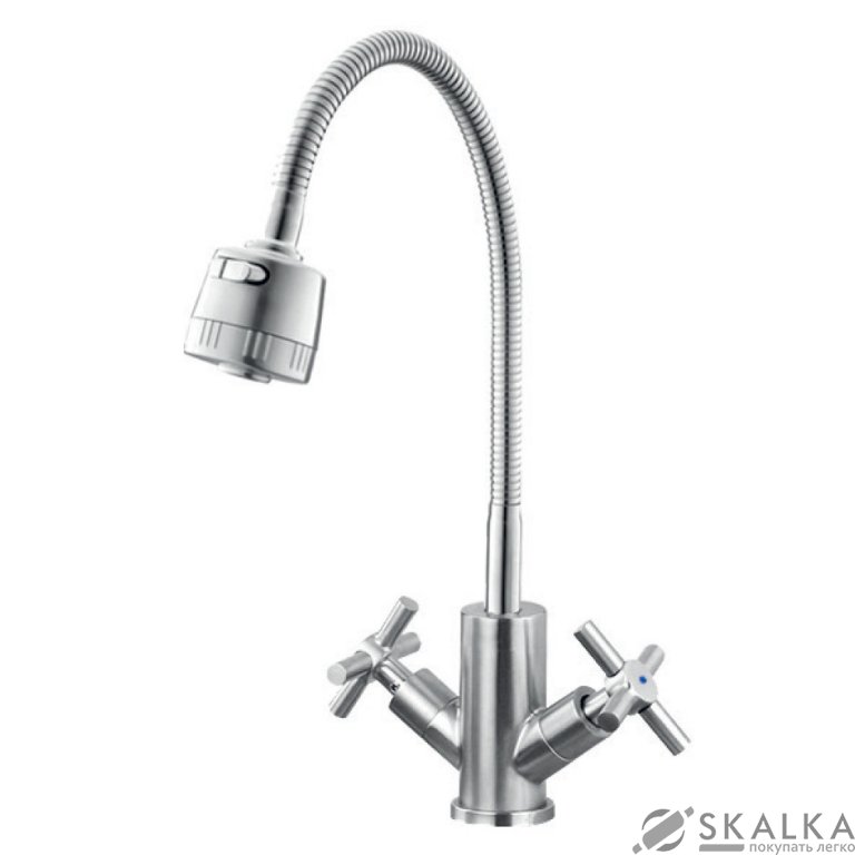 Смеситель для кухни с рефлекторным изливом MIXXUS DVE-011(SS0033) На фото Смеситель для кухни с рефлекторным изливом MIXXUS DVE-011(SS0033)