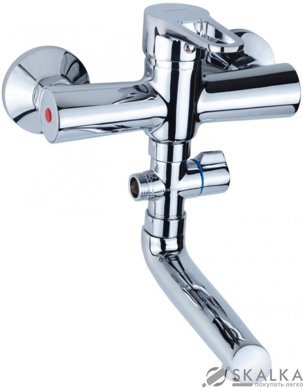 На фото Смеситель для ванны Aquatica HL D35 гусак прямой 150мм дивертор выносной картриджный (HL-3C130C)