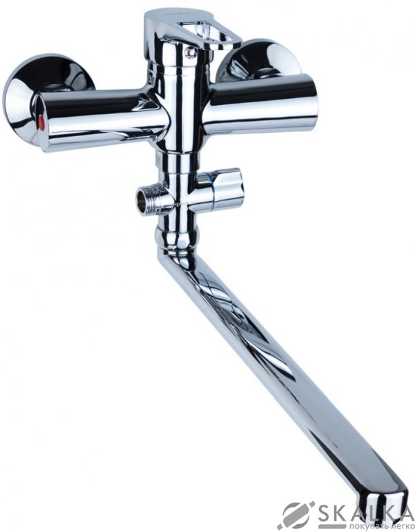 Смеситель для ванны Aquatica HL D35 гусак прямой 350мм дивертор выносной картриджный (HL-3C230C) На фото Смеситель для ванны Aquatica HL D35 гусак прямой 350мм дивертор выносной картриджный (HL-3C230C)