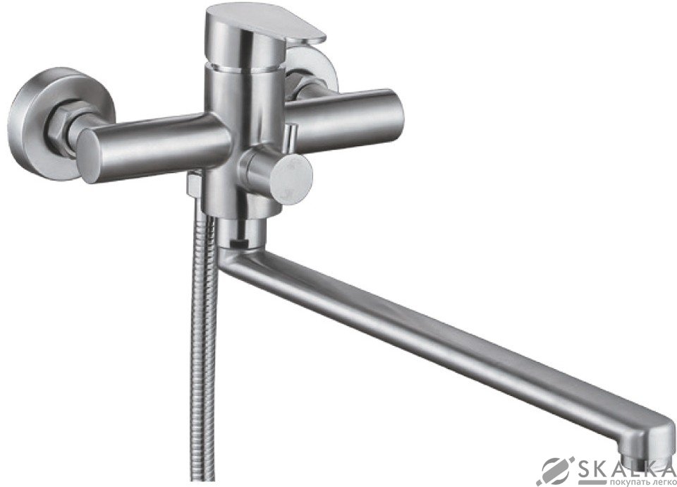 Смеситель для ванны Aquatica HT 35 гусак прямой 325мм дивертор встроенный картриджный SS (HT-2C271P) На фото Смеситель для ванны Aquatica HT 35 гусак прямой 325мм дивертор встроенный картриджный SS (HT-2C271P)