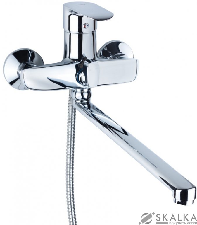 Смеситель для ванны Aquatica KN D40 гусак прямой 350мм дивертор встроенный картриджный (KN-2C228C) На фото Смеситель для ванны Aquatica KN D40 гусак прямой 350мм дивертор встроенный картриджный (KN-2C228C)