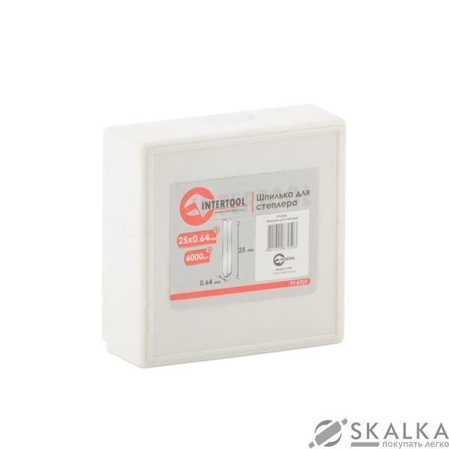 Шпилька Intertool для степлера 25мм d=0.64мм 6000шт/упак (PT-8725) На фото Шпилька Intertool для степлера 25мм d=0.64мм 6000шт/упак (PT-8725)