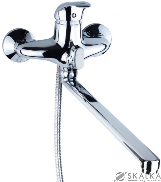 Смеситель для ванны Aquatica NK D40 гусак прямой 350мм дивертор встроенный картриджный (NK-2C232C) На фото Смеситель для ванны Aquatica NK D40 гусак прямой 350мм дивертор встроенный картриджный (NK-2C232C)