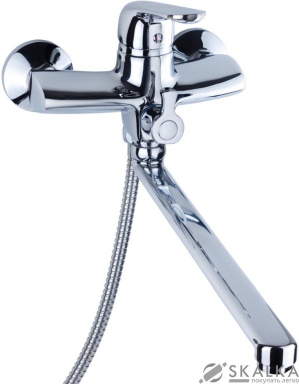 Смеситель для ванны Aquatica NM D40 гусак прямой 350мм дивертор встроенный картриджный (NM-2C234C) На фото Смеситель для ванны Aquatica NM D40 гусак прямой 350мм дивертор встроенный картриджный (NM-2C234C)