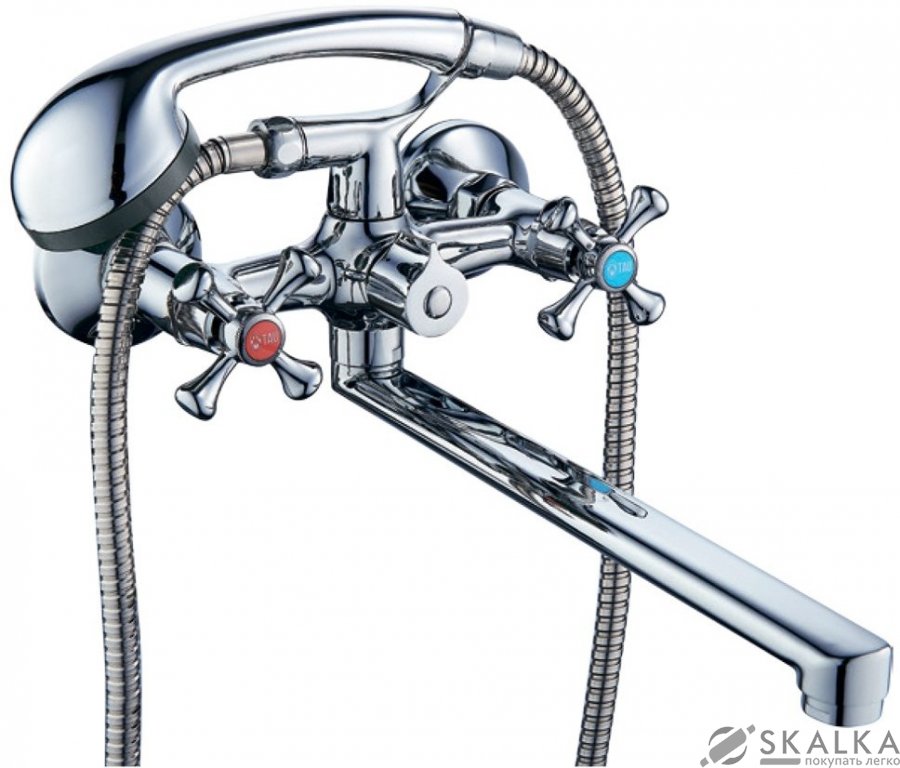 Смеситель для ванны Tau VN 1/2" гусак прямой 350мм дивертор встроенный картриджный (VN-2C260C) На фото Смеситель для ванны Tau VN 1/2" гусак прямой 350мм дивертор встроенный картриджный (VN-2C260C)