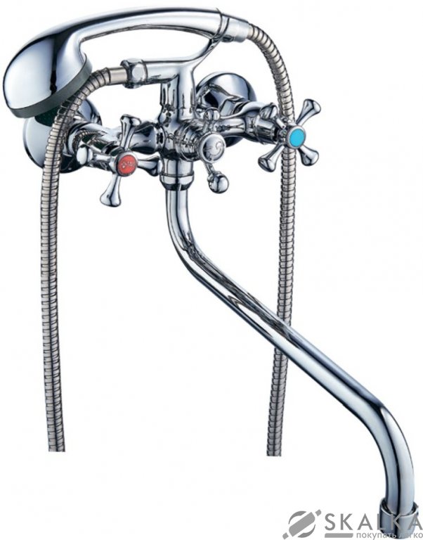 На фото Смеситель для ванны Tau VN 1/2" гусак изогнутый дивертор встроенный шаровый (VN-5C460C)