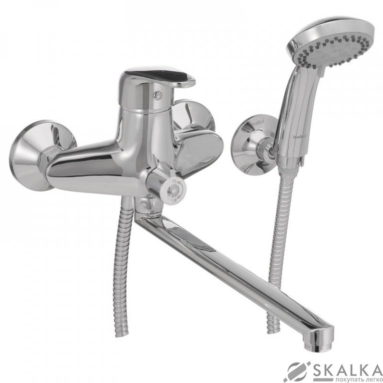 Смеситель для ванны Haiba MAGIC 006 с черной ручкой (HB0674) На фото Смеситель для ванны Haiba MAGIC 006 с черной ручкой (HB0674)