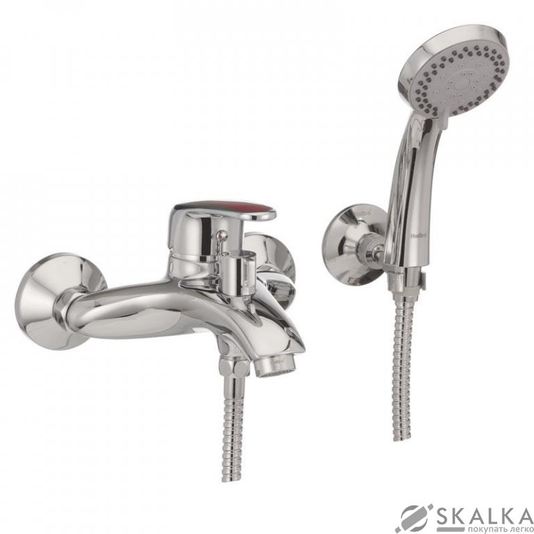 Смеситель для ванны Haiba MAGIC 009 с красной ручкой (HB0698) На фото Смеситель для ванны Haiba MAGIC 009 с красной ручкой (HB0698)