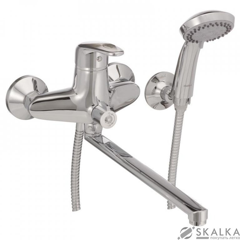 На фото Смеситель для ванны Haiba MAGIC 006 с серой ручкой (HB0692)