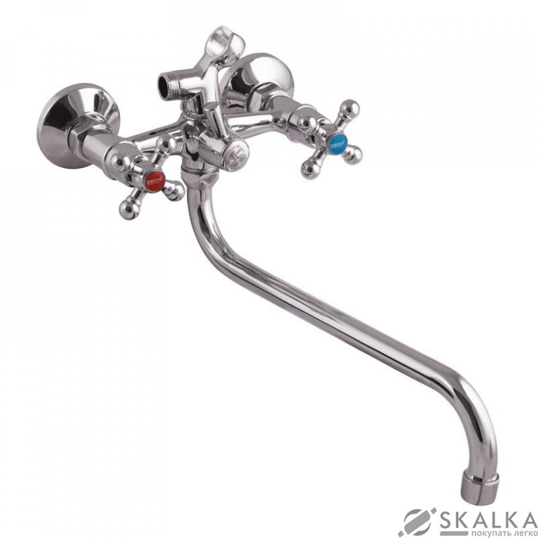 Смеситель для ванны ZERIX DMX 605 с полнооборотной кран буксой (ZX2958) На фото Смеситель для ванны ZERIX DMX 605 с полнооборотной кран буксой (ZX2958)