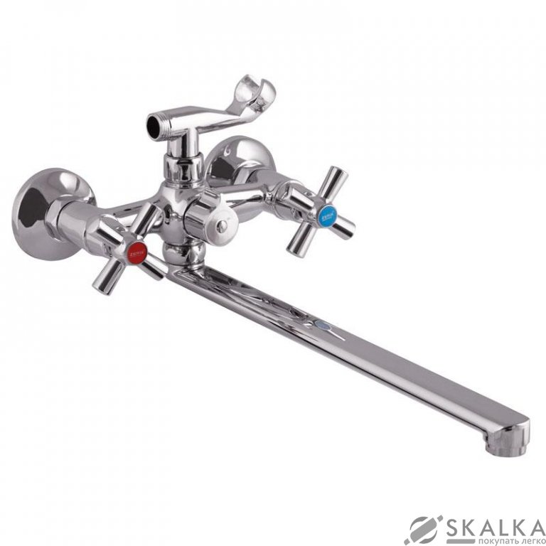 Смеситель для ванны ZERIX DMT-B 722 с полнооборотной кран буксой (ZX2962) На фото Смеситель для ванны ZERIX DMT-B 722 с полнооборотной кран буксой (ZX2962)