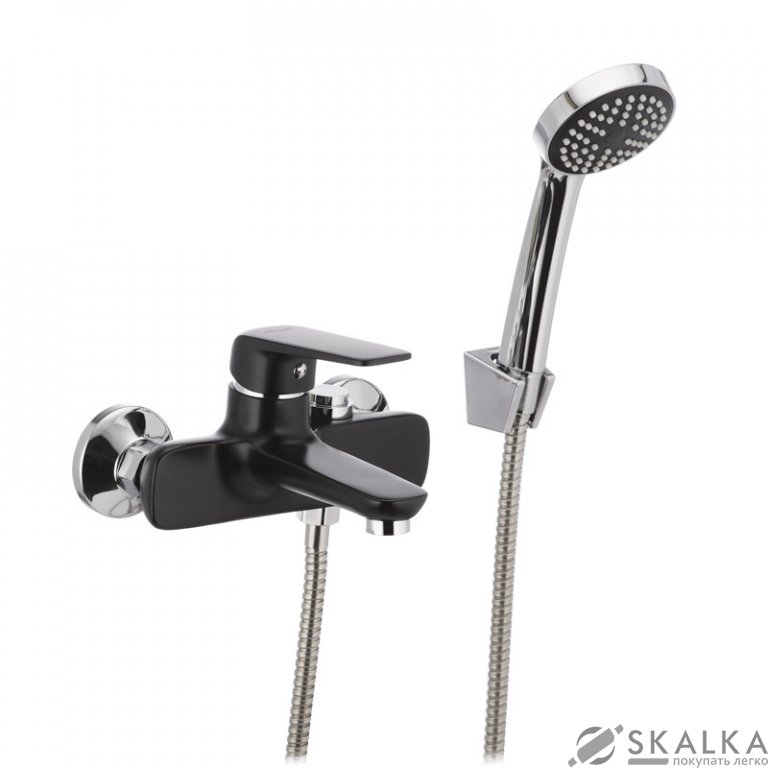 На фото Смеситель для ванны MIXXUS OREGON 009 (перекл. кнопкой) черный (MX0008)