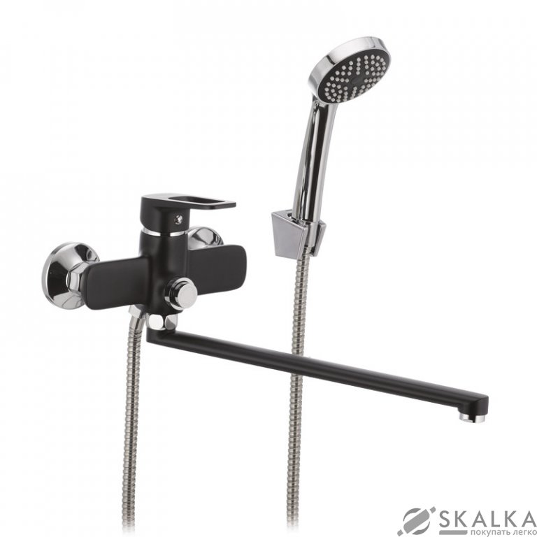 На фото Смеситель для ванны MIXXUS NEVADA 006 (перекл. кнопкой) черный (MX0017)