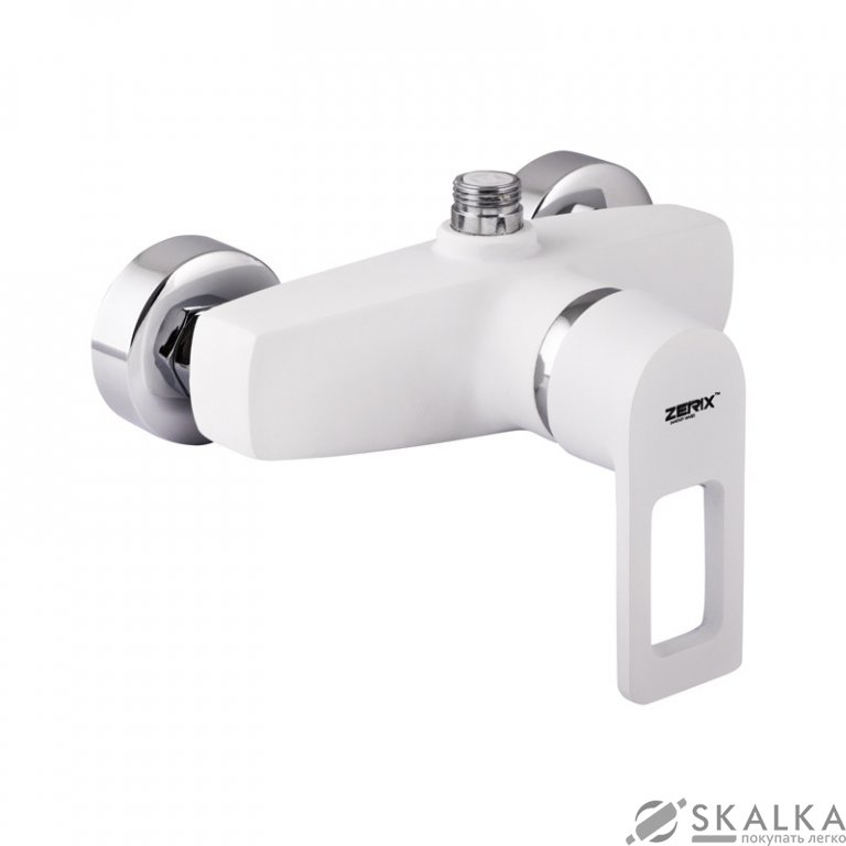 Смеситель для душа ZERIX Z2030-7 WHITE (ZX0358) На фото Смеситель для душа ZERIX Z2030-7 WHITE (ZX0358)
