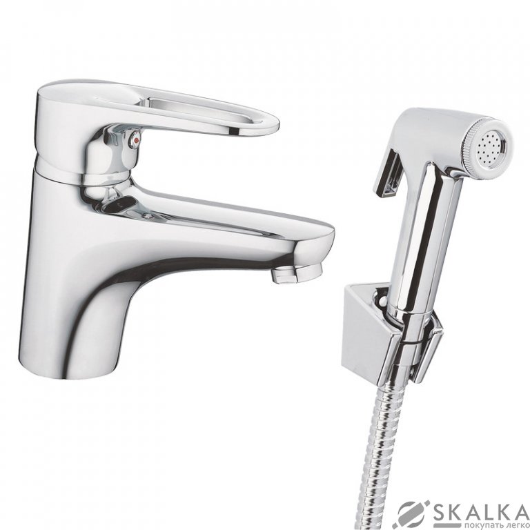 На фото Смеситель для раковины Haiba OPUS 001 с выходом для гигиен. лейки (HB0682)