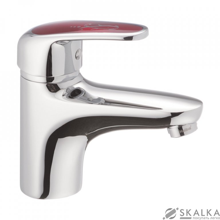 Смеситель для раковины Haiba MAGIC 001 с красной ручкой (HB0684) На фото Смеситель для раковины Haiba MAGIC 001 с красной ручкой (HB0684)