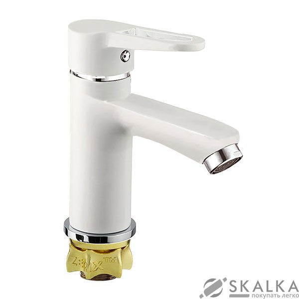 На фото Смеситель для раковины ZERIX PUD1 146 белый (ZX2797)