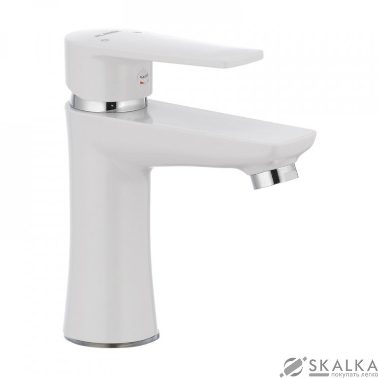 Смеситель для раковины PLAMIX Oscar-001 белый (без подводки) (PM0022) На фото Смеситель для раковины PLAMIX Oscar-001 белый (без подводки) (PM0022)
