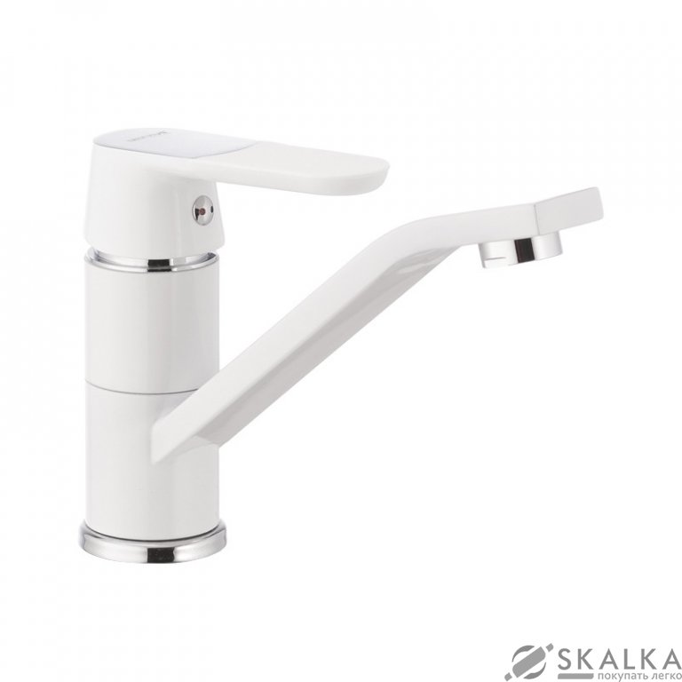 На фото Смеситель для умывальника MIXXUS PREMIUM TIGER 555 (излив 15 см) белый (MI0574)