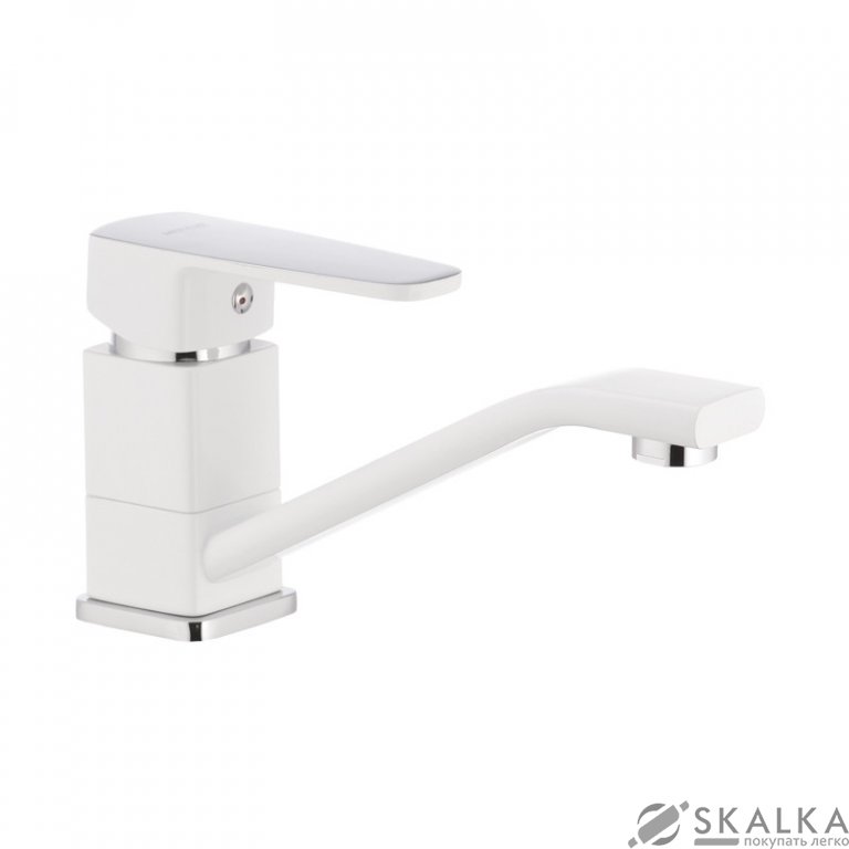 На фото Смеситель для умывальника MIXXUS MISSOURI 555 (излив 15 см) белый (MI0593)