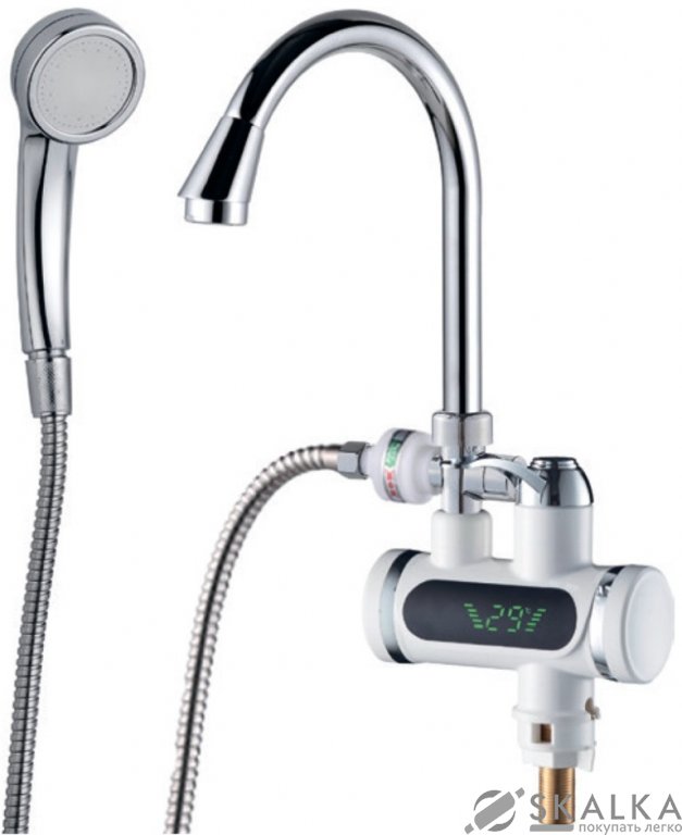 Проточный водонагреватель Aquatica JZ для ванны гусак ухо на гайке (JZ-6C141W) На фото Проточный водонагреватель Aquatica JZ для ванны гусак ухо на гайке (JZ-6C141W)