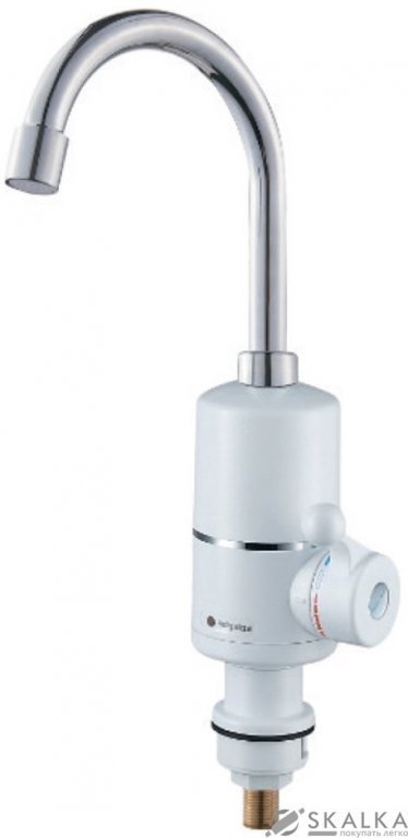 На фото Проточный водонагреватель Aquatica NZ для кухни гусак ухо на гайке (NZ-6B112W)