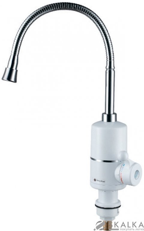 На фото Проточный водонагреватель Aquatica NZ для кухни гусак гофрированный на гайке (NZ-6B312W)