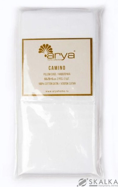 На фото Наволочка Arya Сатин 70х70 2 предмета Camino белый (8680943048936)