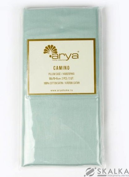 На фото Наволочка Arya Сатин 70х70 2 предмета Camino мятный (8680943049025)