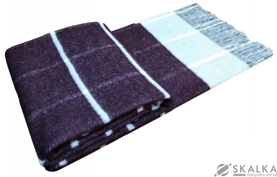 На фото Плед Vladi Валенсия Harry 140*200 белый светло серый бордо (4189)