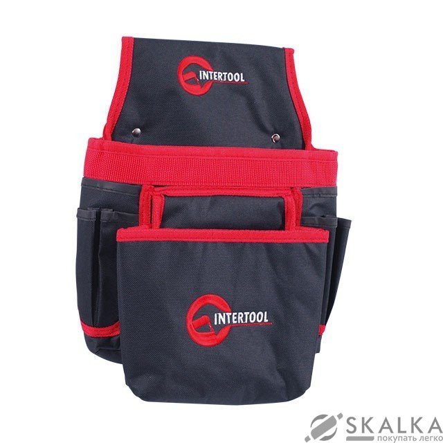 На фото Сумка поясная Intertool слесарно-строительная, 8 карманов, полиэстер (SP-1036)