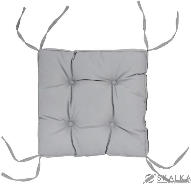 На фото Подушка на стул DOTINEM COLOR серая 40х40 (борт 5см)  (213109-3)