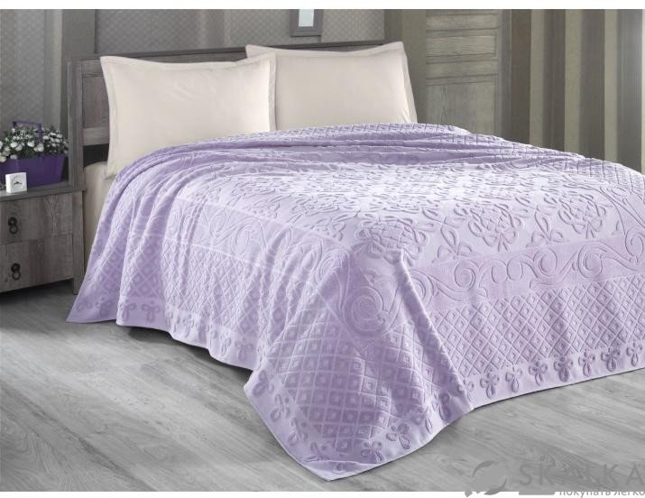 На фото Простынь махровая Arya 160X220 Estafan Лиловай (8680943061843)