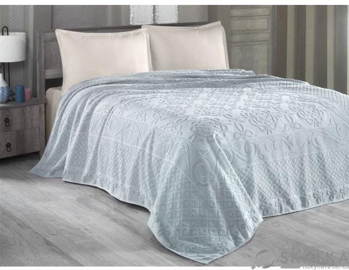 На фото Простынь махровая Arya 160X220 Estafan Зеленай (8680943061850)